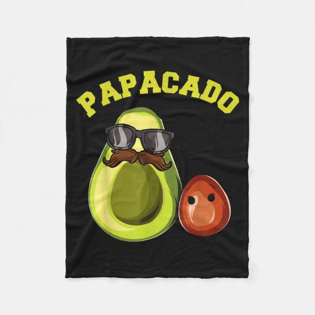 Avocado Shirt For Men, Papacado Pregnancy Announce Fleece Blanket (Front)