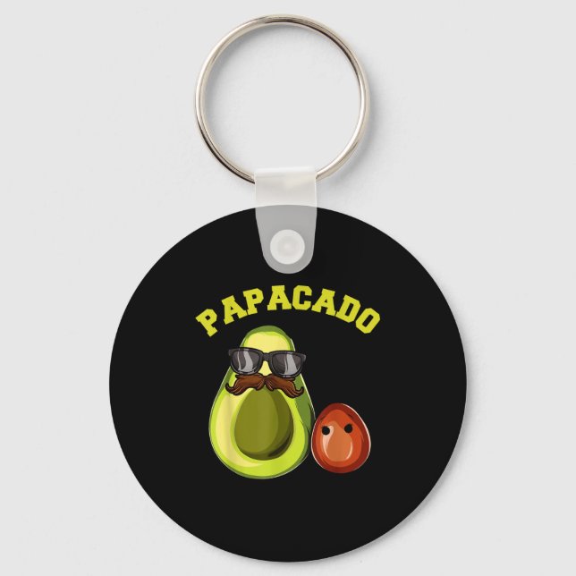 Avocado Shirt For Men, Papacado Pregnancy Announce Key Ring (Front)