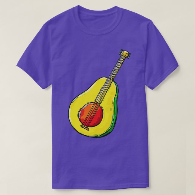 Avocado Shirt Guitar Shirt Food Avocado Guitar Shi (Design Front)
