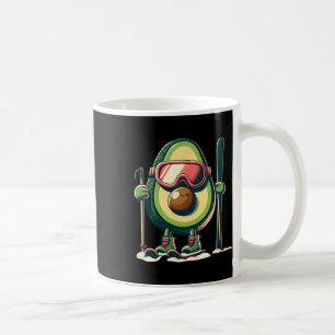 Avocado Skier With Goggles Ski Poles Snow Boots Coffee Mug