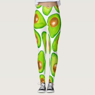 Avocado slices watercolor leggings