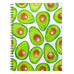 Avocado slices watercolor notebook