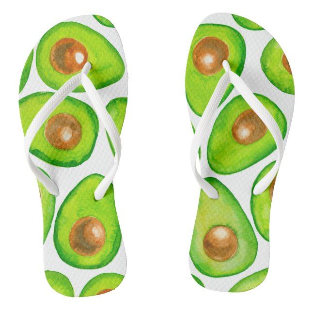Avocado slices watercolor thongs (Footbed)