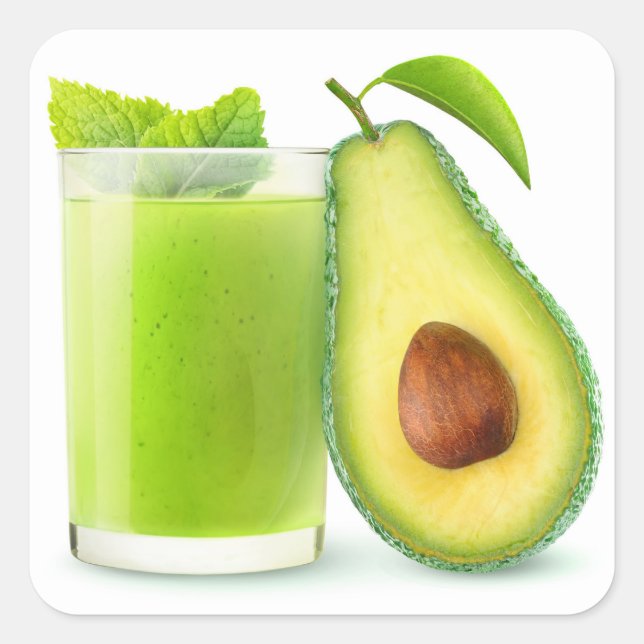 Avocado smoothie square sticker (Front)
