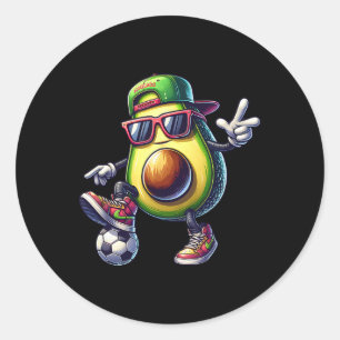 Avocado Soccer Cool Player Urbyn Street Classic Round Sticker