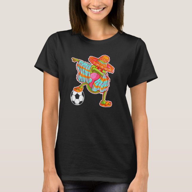 Avocado Soccer Dabbing Cinco De Mayo Dabbing Mexic T-Shirt (Front)