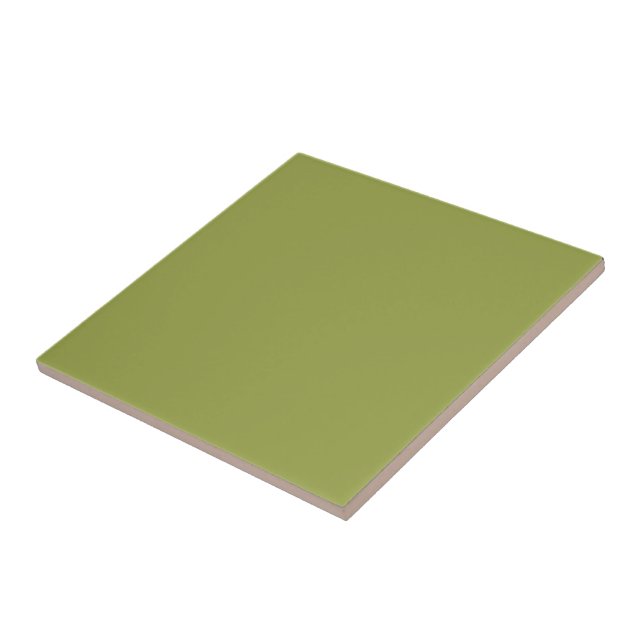 Avocado   solid  green ceramic tile (Side)