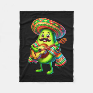 Avocado Sombrero Guitar Cinco De Mayo Boys Kids Me Fleece Blanket