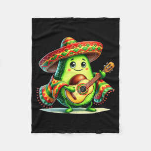 Avocado Sombrero Guitar Cinco De Mayo Boys Kids Me Fleece Blanket