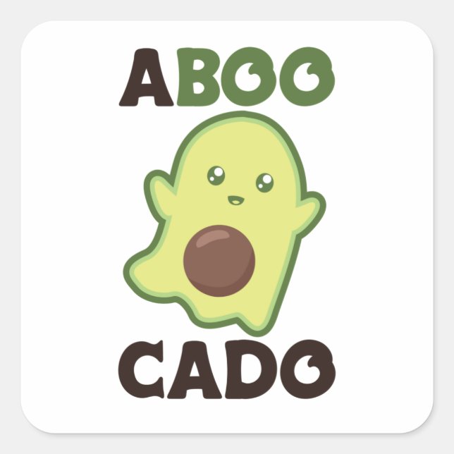Avocado Spirit For Halloween Funny Avocados Square Sticker (Front)