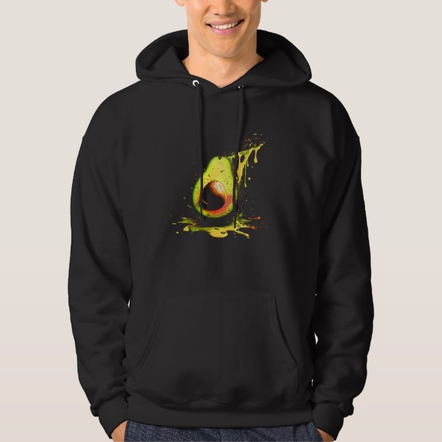 Avocado Splash Vegan Vegetarian Healthy Food Hoodie (Front)