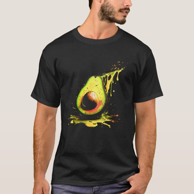 Avocado Splash Vegan Vegetarian Healthy Food T-Shirt (Front)