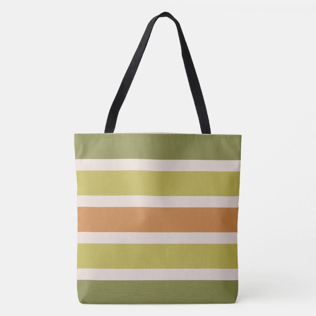 Avocado Striped Tote Bag (Front)