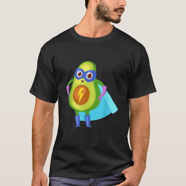Avocado Superfood Superhero Superpower Villain Gif T-Shirt (Front)