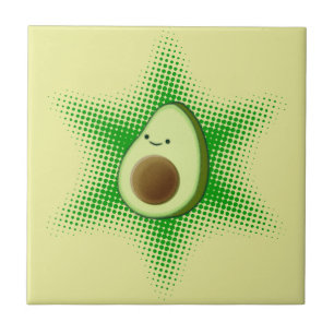 Avocado Superstar Cute Ceramic Tile