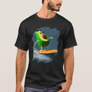 Avocado Surfing Surfer Riding Wave Ocean Cool Surf T-Shirt
