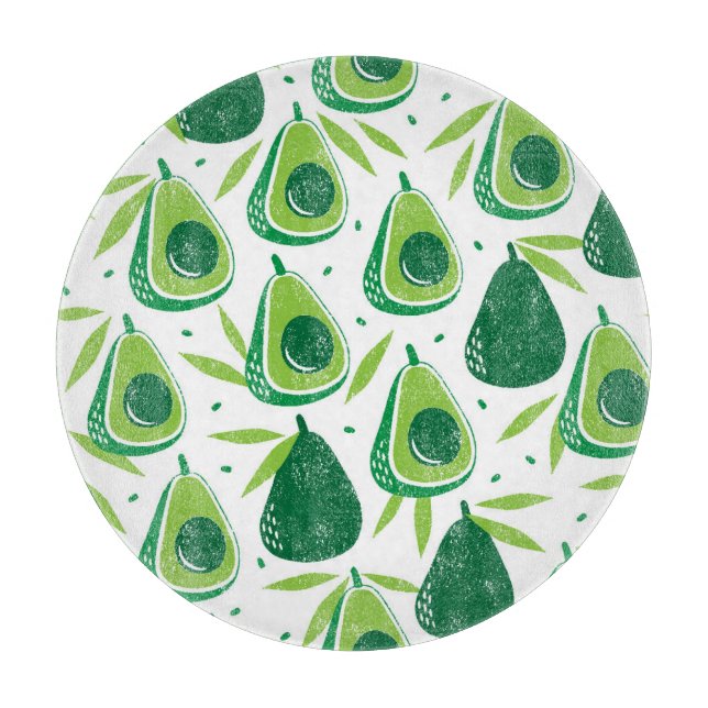Avocado, textured stamp, seamless pattern. cutting board (Front)