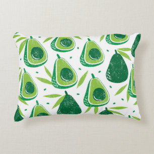 Avocado, textured stamp, seamless pattern. decorative cushion