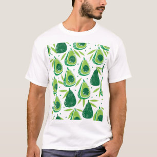 Avocado, textured stamp, seamless pattern. T-Shirt