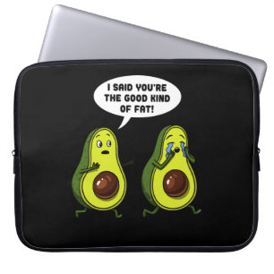 Avocado The Good Kind Of Fat Funny Vegan Joke Laptop Sleeve