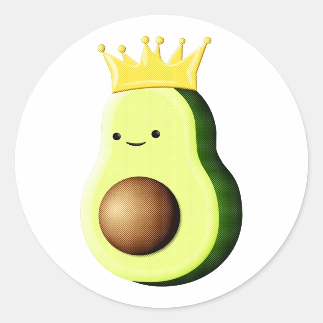 Avocado The King Of All Fruits T-Shirts Classic Round Sticker (Front)