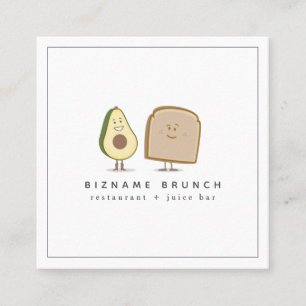 Avocado + Toast Brunch Restaurant Chef Square Business Card