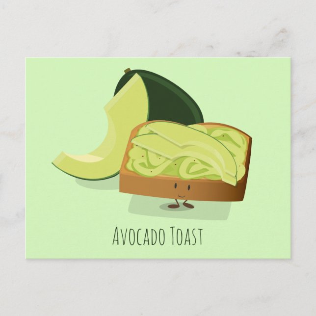 Avocado Toast cartoon | Postcard (Front)