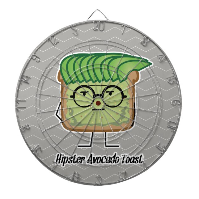Avocado Toast Hipster glasses greaser hair Dartboard (Front)