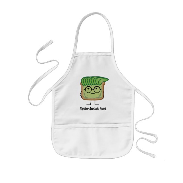 Avocado Toast Hipster glasses greaser hair Kids Apron (Front)
