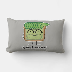 Avocado Toast Hipster glasses greaser hair Lumbar Cushion
