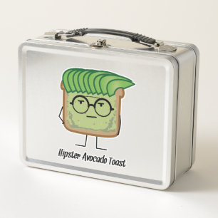 Avocado Toast Hipster glasses greaser hair Metal Lunch Box