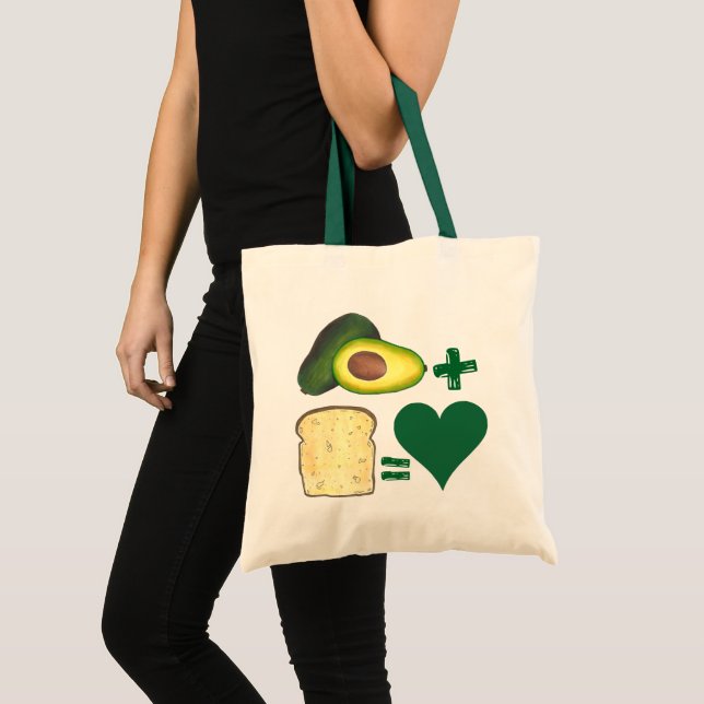 Avocado + Toast = Love Foodie Foor Pair Heart Tote Bag (Front (Product))