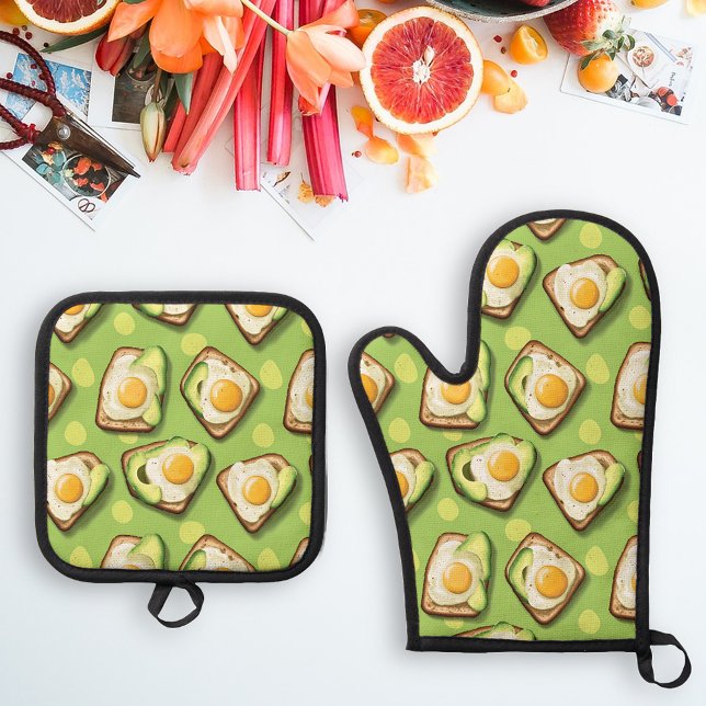 Avocado Toast  Oven Mitt & Pot Holder Set (Creator Uploaded)