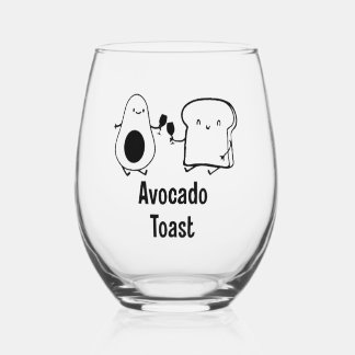 Avocado Toast Wine Glass 