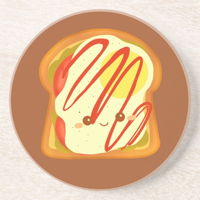 Avocado Toast With Egg And Tomatoe Coaster (Front)