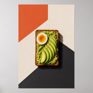 Avocado Toast with Egg – Modern Geometric Breakfas Poster