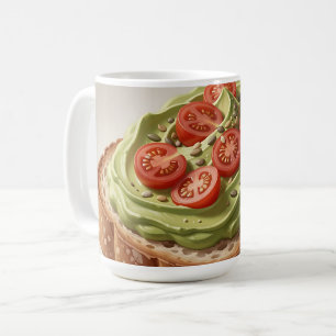 Avocado Tomato Toast Fresh Breakfast Art Coffee Mug