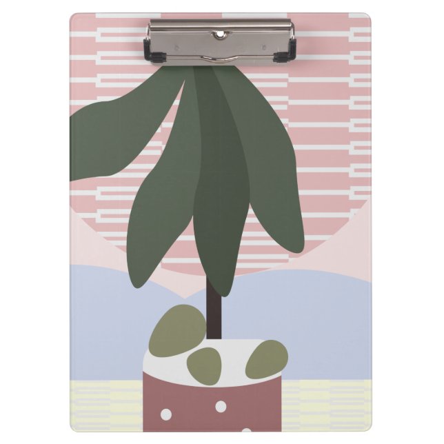 Avocado Tree Blush Muted Geometric    Clipboard (Front)