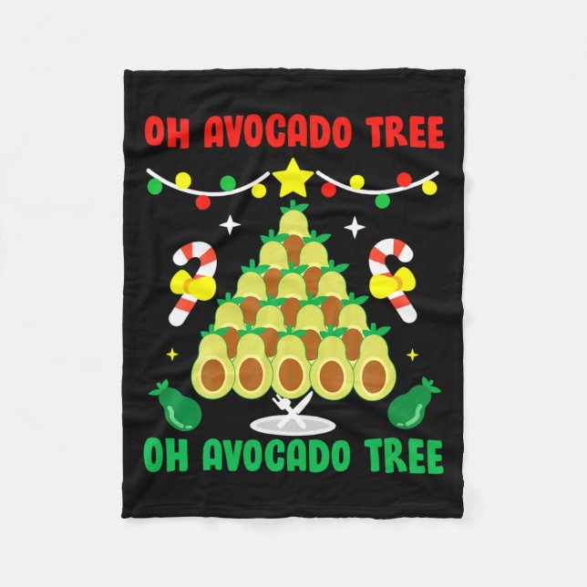 Avocado Tree Funny Food Vegan Christmas Gift  Fleece Blanket (Front)