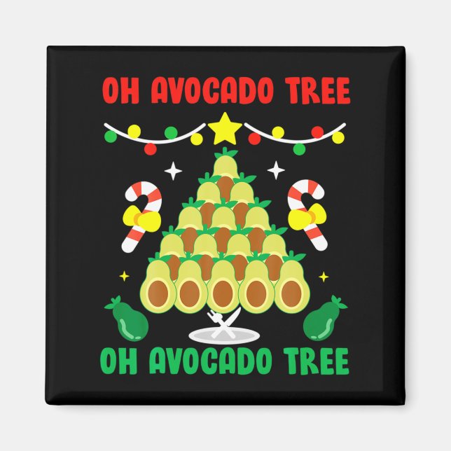 Avocado Tree Funny Food Vegan Christmas Gift  Magnet (Front)