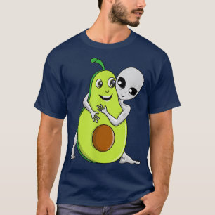 Avocado UFO Abduction Funny Space Alien Hugging T-Shirt