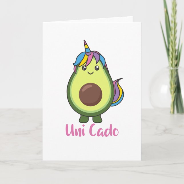 Avocado Unicorn Funny Avocados Unicorns Uni Cado Card (Front)