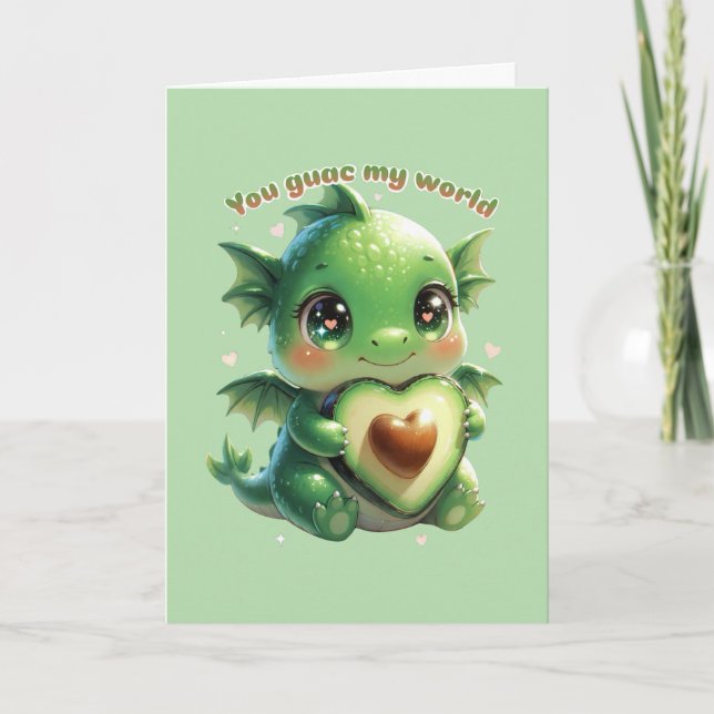 Avocado Valentine  Holiday Card (Front)