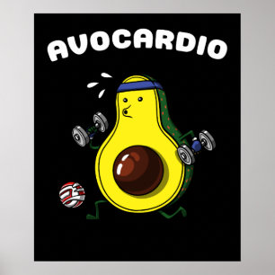 Avocado Vegan Fitness Cardio Workout Exercise Poster