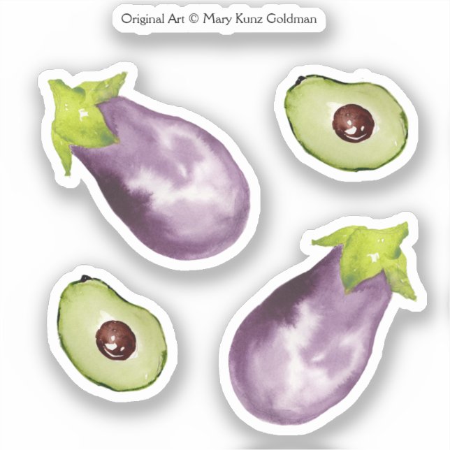 Avocado Vegetables Hand-Illustrated Healthy Eating (Front)