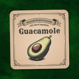 Avocado - Vintage Guacamole Label Sticker