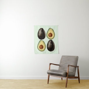 avocado watercolor paintings fruit Garden art  Tapestry