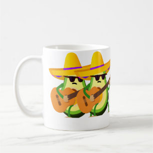 Avocado Wearing Sombrero Playing Guitar Music Guit Coffee Mug