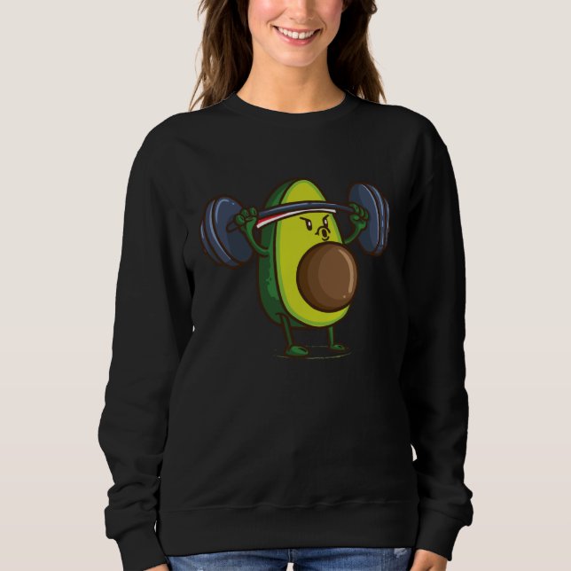 Avocado Weight Lifting  Guacamole Ketogenic Sweatshirt (Front)