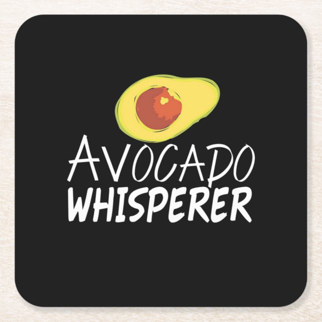 Avocado Whisperer Square Paper Coaster (Front)